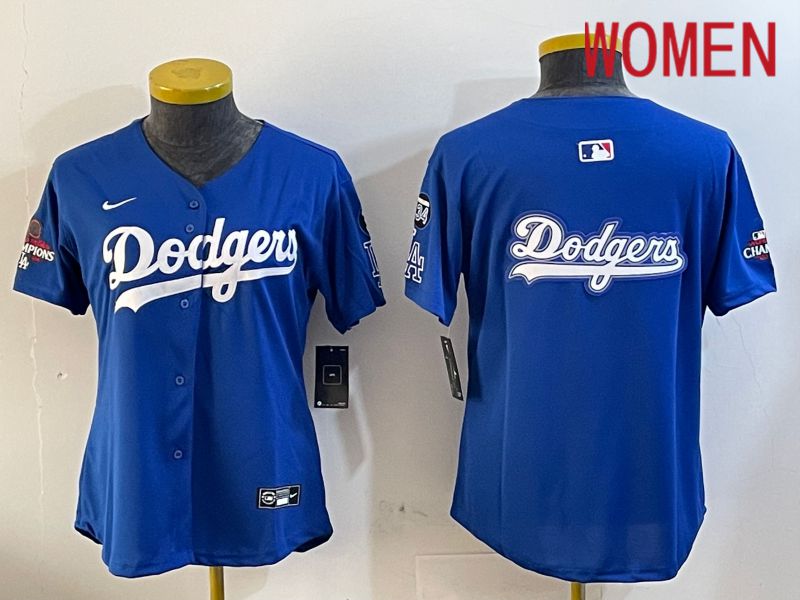 Women Los Angeles Dodgers Blank Blue Game 2024 Nike MLB Jersey style 12055->women mlb jersey->Women Jersey
